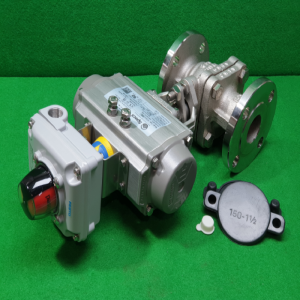 주50050/미사용공압식후렌치자동밸브/스텐레스밸브/볼밸브/150-11/2CF8/AT201UDA